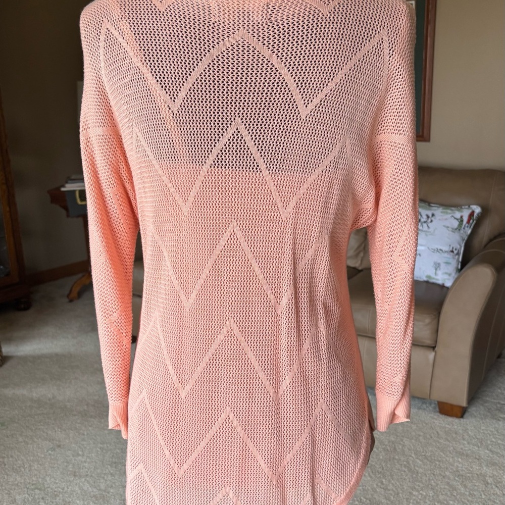 Peach Chevron Knit Sweater with Peach Camisole - Picture 4 of 16